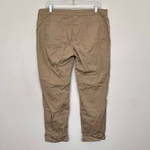 XCVI Capri Pants Rolled Cuff Beige Khaki Cotton Lightweight Tapered Women's XL - Picture 5 of 8